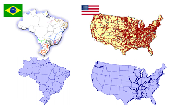 mapas brasil eua